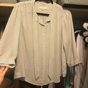LOFT Polka Dot Work Top with Bow :)